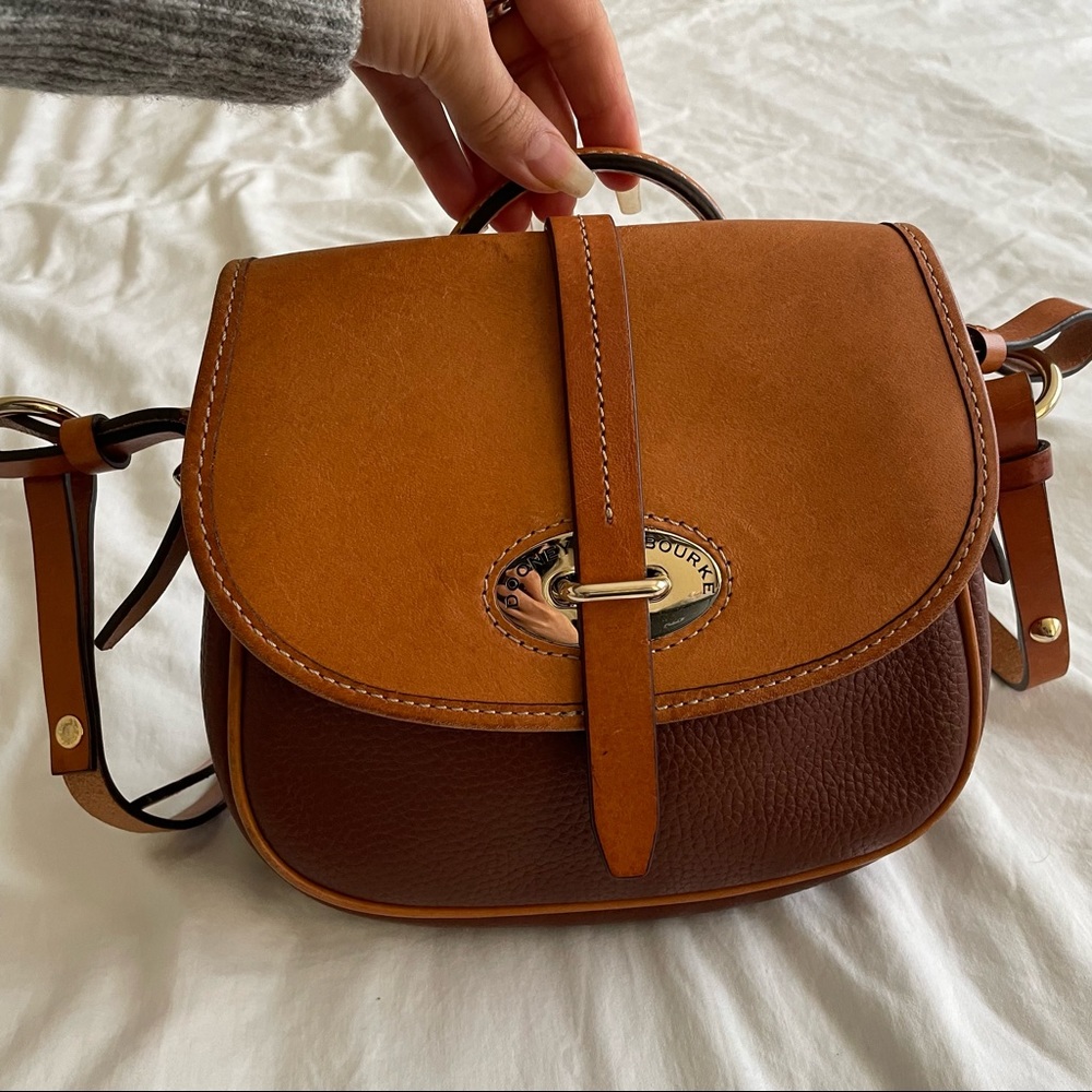 Dooney & Bourke Leather Verona Christina Cross Body Bag in Cognac